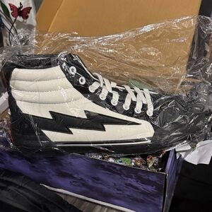 High-Top Black and White Sneakers